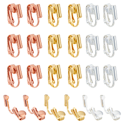 (52) Непрозрачная лаванда 30 шт. 3 цвета латунные клипсы преобразователи выводы, для не проколотых ушей, разноцветные, 15.5x12x7.5 мм, отверстие : 0.6 мм, 10 шт / цвет