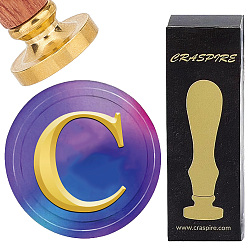 Letter C Латунная восковая печать с деревянной ручкой, для diy scrapbooking, буква С, 25 мм