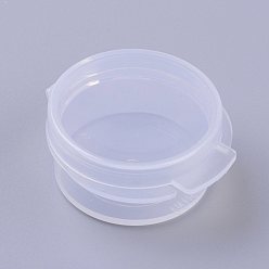 Clear Flip Plastic Bottle, Refillable Bottle, Flat Round, Clear, 3.7x3.1x1.6cm, Capacity: 5g