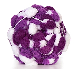 Lila Segmentgefärbtes, grobes Bommelgarn, Armstrickgarn, superweiches Jumbo-Chenille-Polyestergarn, für Decken Kissen Dekoration Projekte, lila, 30 mm, ca. 27.34 Yards (25 m)/Knüll