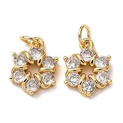 Настоящее золото 18K Кулон из циркония, с целью перехода в кольце, , стойки покрытие, долговечный, без свинца и без кадмия, реальный 18 k позолоченный, 14x11x3 мм, отверстие : 3.5 мм