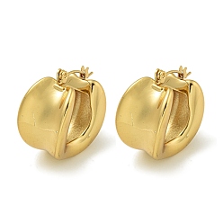 Золотой U-образные ионное покрытие (IP) 304 серьги-кольца из нержавеющей стали, полирование, золотые, 23.5x14.5 мм