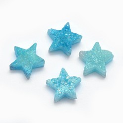 Regenbogen plattiert Galvanisieren Sie natürliche Druzy Quarz Reize, Stern, Regenbogen plattiert, 12~12.5x13x5~7 mm, Bohrung: 0.8 mm