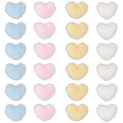 (52) Непрозрачная лаванда 80 шт. 4 цвета шерсть и ткань украшения аксессуары, для поделок поделки, сердце, разноцветные, 14.5x17.5x1~10 мм, 20 шт / цвет