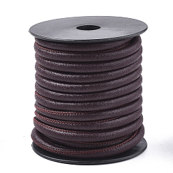 Coconut Brown PU Leather Cords, Coconut Brown, 5.5~6mm, about 10.93 yards(10m)/roll