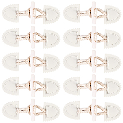 Белый 10 пары акриловых и искусственных кожзаменителей с пряжкой-тогл, для сумки свитер куртка пальто, аксессуары для шитья своими руками, белые, 145x52x13 мм