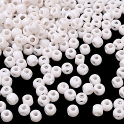 Белый Непрозрачные акриловые бусины, рондель, белые, 8x7x6 мм, отверстие : 2 мм