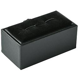 Черный Бумажные картонные шкатулки для запонок, с губкой, прямоугольные, чёрные, 4.5x8.5x3.5 см