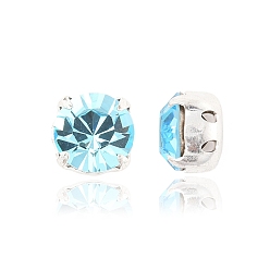 60010 Aqua Bohemica Preciosa® maxima crystal в пришивной чашке, чешский хрусталь, с настройками латуни, 719 37 081 шатон (круглый), серебряные, 60010 аква богемика, ss 39 (8.15~8.4 мм)
