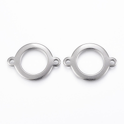 Stainless Steel Color Tarnish Resistant 304 Stainless Steel Links connectors, Rings, Stainless Steel Color, 27.5x20x2mm, Hole: 2.5mm