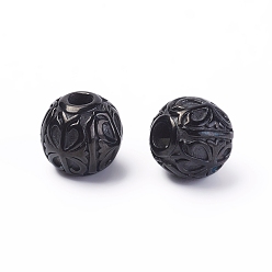 Черный Цвет Металла 304 из нержавеющей стали бусы, рондель, металлический черный , 11.5x10.5 мм, отверстие : 3.5 мм