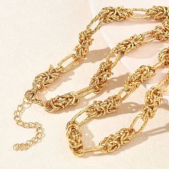 Золотой 6мм 304 Текстурированные византийские цепочки из нержавеющей стали для женщин, ионное покрытие (ip), золотые, 17.32 дюйм (44 см)
