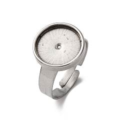 Нержавеющая Сталь Цвет Регулируемые элементы 304 из нержавеющей стали, 201 плоская накладка на основание из нержавеющей стали, плоско-круглые, цвет нержавеющей стали, лоток : 12 мм, внутренний диаметр: 18 мм