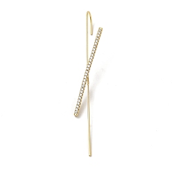 Letter X Boucles d'oreilles en laiton pour femmes, micro pavé, zircone cubique transparente, crochet à chenilles, or, lettre x, 76.5x13mm, pin: 1 mm