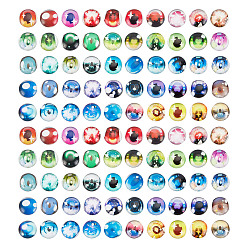 (52) Непрозрачная лаванда Стеклянный ремесленный глаз, для изготовления кукол, полукруглый, разноцветные, 12x4.5 мм, 100 шт / коробка