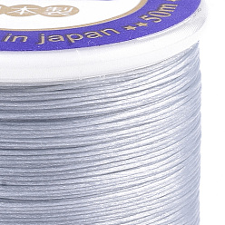 Light Grey Nylon 66 Coated Beading Threads for Seed Beads, Light Grey, 0.1mm, about 54.68 yards(50m)/roll