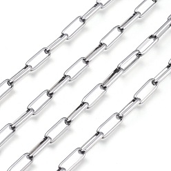 Нержавеющая Сталь Цвет Устойчивы к потускнению 304 цепи из нержавеющей стали, несварные, с катушкой, цвет нержавеющей стали, linkk: 10x3.5x1.5 мм, около 32.8 футов (10 м) / рулон