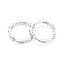 Нержавеющая Сталь Цвет Устойчивые к потускнению 304 разъемные кольца для ключей из нержавеющей стали, брелок для ключей, цвет нержавеющей стали, 28x2.5 мм, провода: 2 mm