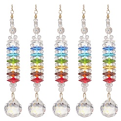 Разноцветный Чакра натуральный кристалл кварца и белый агат ловцы солнца, кулон в виде капли радуги, украшения для дома и сада на окнах, красочный, 234 мм