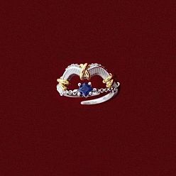 Звезда Двухцветные кольца-манжеты из сплава со стразами., золотой и серебряный, звезда, 15~20 мм