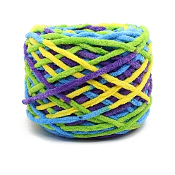 Разноцветный Мягкая полиэфирная пряжа для вязания крючком, толстая пряжа для шарфа, пакет, изготовление подушек, сегмент окрашенный, красочный, 7 мм