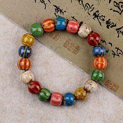 Тыква Браслеты из фарфоровых бусин ручной работы для женщин, тыква, внутренний диаметр: 2-1/2 дюйм (6.5 см)