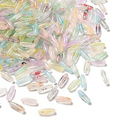 (52) Непрозрачная лаванда Окрашенные стеклянные бусины, продолговатый длинный овал, разнообразные, разноцветные, 12.5x4.5 мм, отверстие : 0.9~1 мм, Около 2857 шт / 1000 г