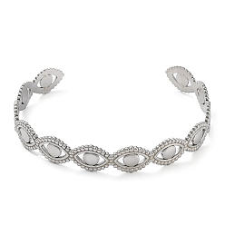 Нержавеющая Сталь Цвет Не тускнеет 304 полая манжета из нержавеющей стали с конским глазом для женщин, цвет нержавеющей стали, внутренний диаметр: 2-5/8 дюйм (6.7 см)