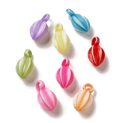 Mixed Color Opaque Acrylic Pendants, Craft Style, Carambola, Mixed Color, 19x10mm, Hole: 3.3mm, 943pcs/500g