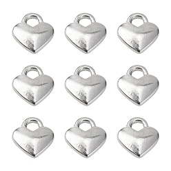 Серебро Тибетском стиле сплава сердца прелести, без кадмия, без никеля и без свинца, серебряные, 8x7x2.5 мм, отверстие : 2 мм