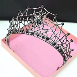 Черный Цвет Металла Сплав волос, корона, аксессуары для волос для женщин и девочек, металлический черный , 150x70 мм