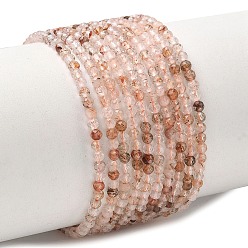 Rutilated Quartz Natural Copper Rutilated Quartz Beads Strands, Faceted, Round, 2.5mm, Hole: 0.5mm, about 170pcs/strand, 15.35''(39cm)