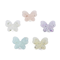 Mixed Color Marbled Stone Style Opaque Acrylic Beads, Butterfly, Mixed Color, 17.5x21x6mm, Hole: 1.8mm