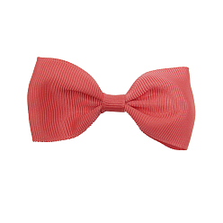 Светло-Коралловый Grosgrain bowknot аллигаторные зажимы для волос, С железными аллигаторами, свет коралловый, 80 мм
