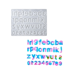 Белый Diy силиконовые формы для дисплеев, формы для литья смолы, инструменты для производства глиняных ремесел, буквы, белые, 193x256x9 мм, внутренний диаметр: 31~47x7.5~40 мм