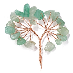 Зеленый Авантюрин Натуральные зеленые чипсы из авантюрина, елочные украшения, Медный провод, энергетический камень по фен-шуй, подарок для домашнего офиса, рабочего стола, 50~55 мм