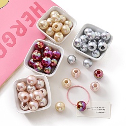 (52) Непрозрачная лаванда Непрозрачные акриловые бусины, бусины с большим отверстием, круглые, разноцветные, 17.7x16.7 мм, отверстие : 6.6 мм