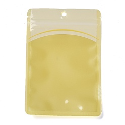 Желтый Пластиковая сумка с замком на молнии, сумки для хранения, мешок с самоуплотнением, верхнего уплотнения, с окном и вешалкой, прямоугольные, желтые, 15x10x0.15 см, односторонняя толщина: 3.3 мил(0.085мм)