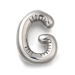 Letter G 304 подвески из нержавеющей стали, буквенное очарование, анти-тускнение, Буква G, 20.5x15x5 мм, отверстие : 3.4x2 мм