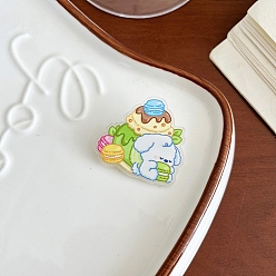 Собака Милые акриловые броши в виде животных для одежды рюкзака, собака с пудингом, 35~38 мм