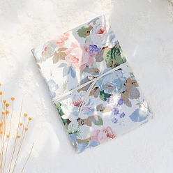 Flower A5 Cloth Book Covers, Vintage Notebook Wraps, Rectangle, Rose Pattern, 210x148x10~25mm