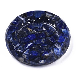 Ляпис-Лазурь Украшения для пепельницы из натурального лазурита, граненые, плоско-круглые, 100x26 мм, внутренний диаметр: 67 мм