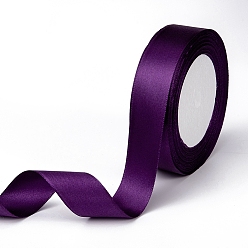 Purple Single Face Satin Ribbon, Polyester Ribbon, Purple, 1 inch(25mm) wide, 25yards/roll(22.86m/roll), 5rolls/group, 125yards/group(114.3m/group)