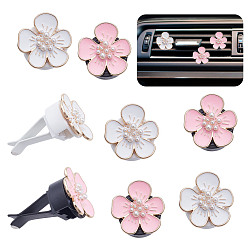 (52) Непрозрачная лаванда 8шт 2 цвета цветок сплав эмаль автомобильные воздуховоды клипсы, симпатичная автомобильная отделка салона, с магнитным ферромарганцевым железом и пластиковым зажимом, разноцветные, 18x30 ттт, 4 шт / цвет