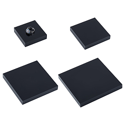 Черный 4шт 4 стили акриловые подставки для дисплеев, презентационные подвалы, квадратный, чёрные, 6~12x6~12x1.4~1.45 см, 1 шт / стиль