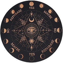 Луна Деревянная маятниковая доска, биолокация гадальная доска, для колдовства принадлежности для викканского алтаря, плоскийкруглыйкруглый, луна, 150 мм