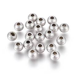 Edelstahl Farbe Anlaufgeschützt 201 Strukturierte Perlen aus Edelstahl, Rondell, Edelstahl Farbe, 6x4.5 mm, Bohrung: 2 mm