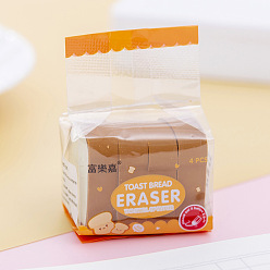 Темно-Оранжевый Пластиковые ластики тпр, школьные принадлежности, в форме тоста, темно-оранжевый, 80x45x30 мм