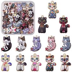 (52) Непрозрачная лаванда 39шт 13 подвески из сплава с гальванопокрытием, напечатанный, без свинца, без кадмии и без никеля, кошачье очарование, золотой свет, разноцветные, 21~23x14x2~2.5 мм, отверстие : 1.6~1.8 мм, 3 шт / стиль