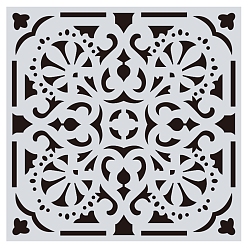 Белый Цветочный узор экологически чистый ПЭТ пластик полый рисунок силуэт трафарет, трафареты для рисования граффити своими руками, квадратный, белые, 15x15 см